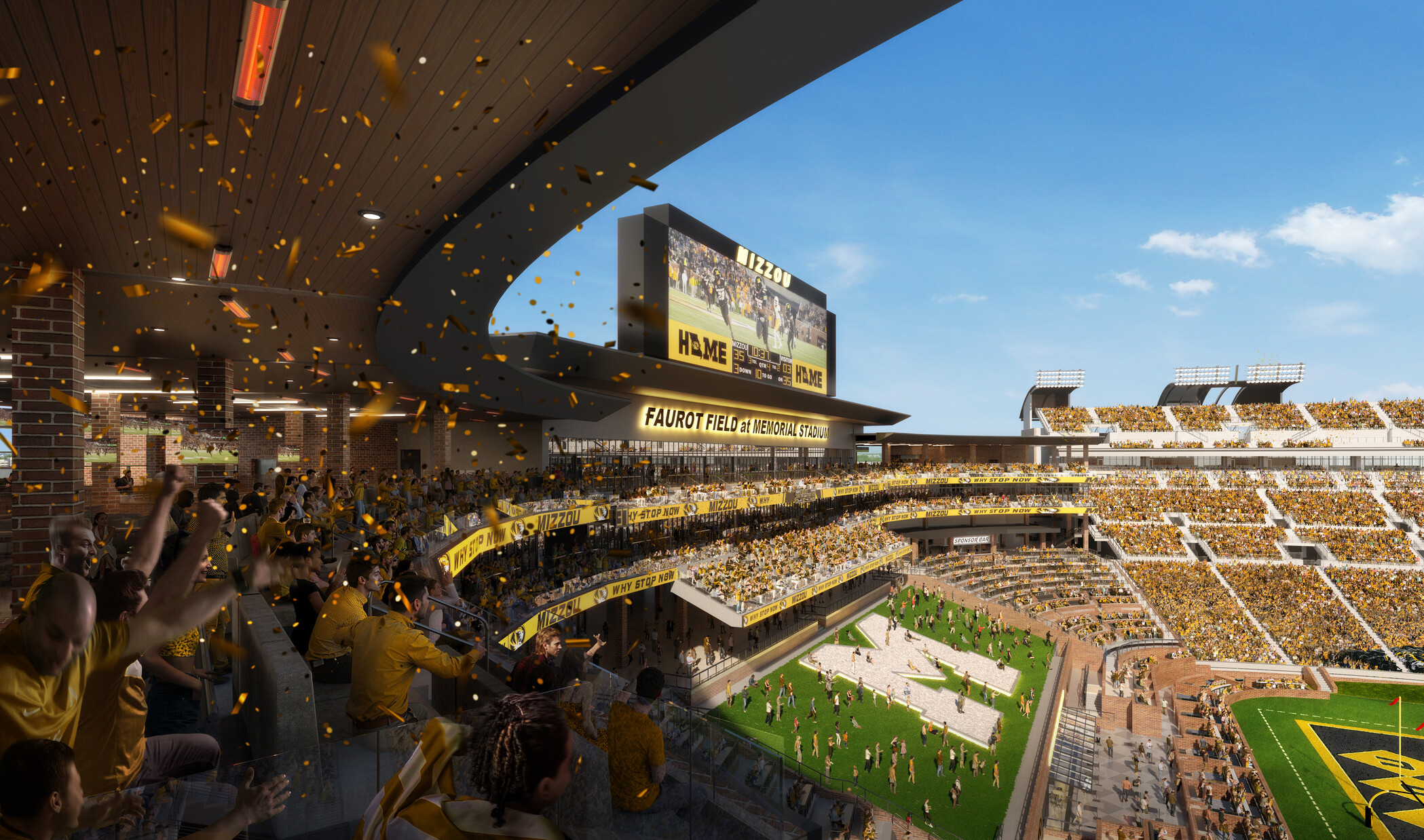 design concept for football stadium, mizzou football stadium, new sports stadium at the university of missouri