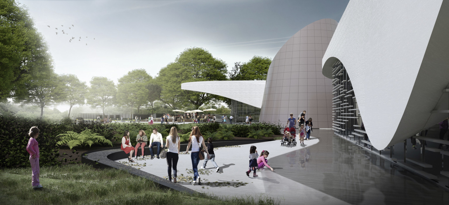 Exterior concept design at Cleveland Museum of Natural History Expansion