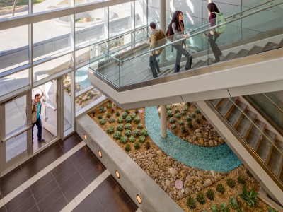 indoor garden at a college in California