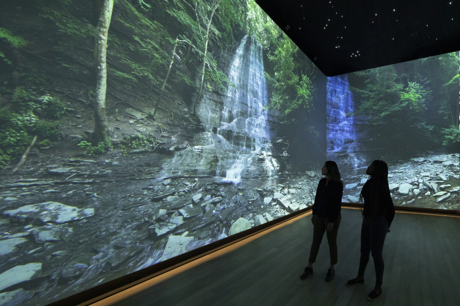 360 projection screens nature immersive experience single room calming artists digital art landscape forest waterfall 360 projection screens nature immersive experience single room calming artists digital art landscape forest waterfall