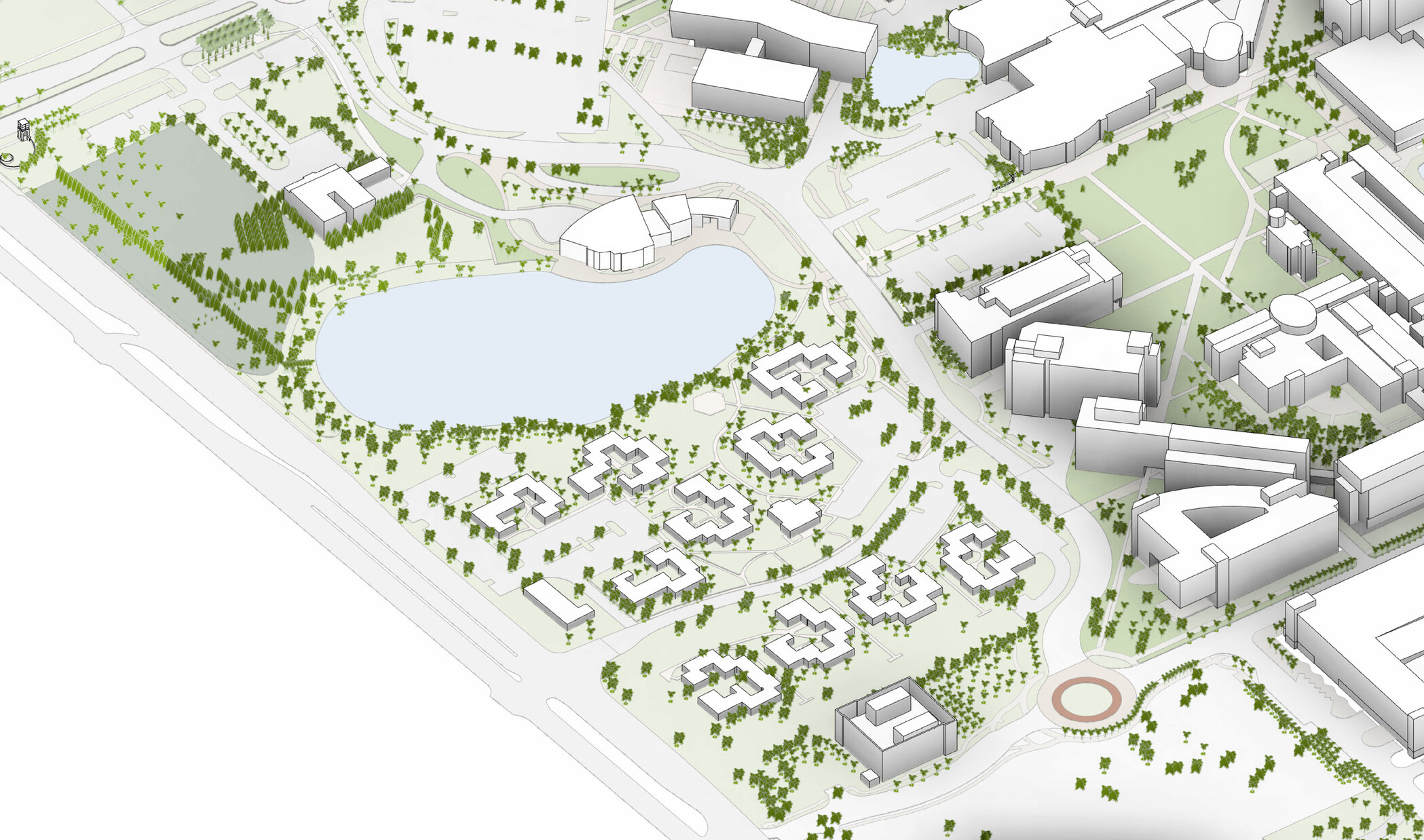 rendering concept for landscape master plan of florida international university