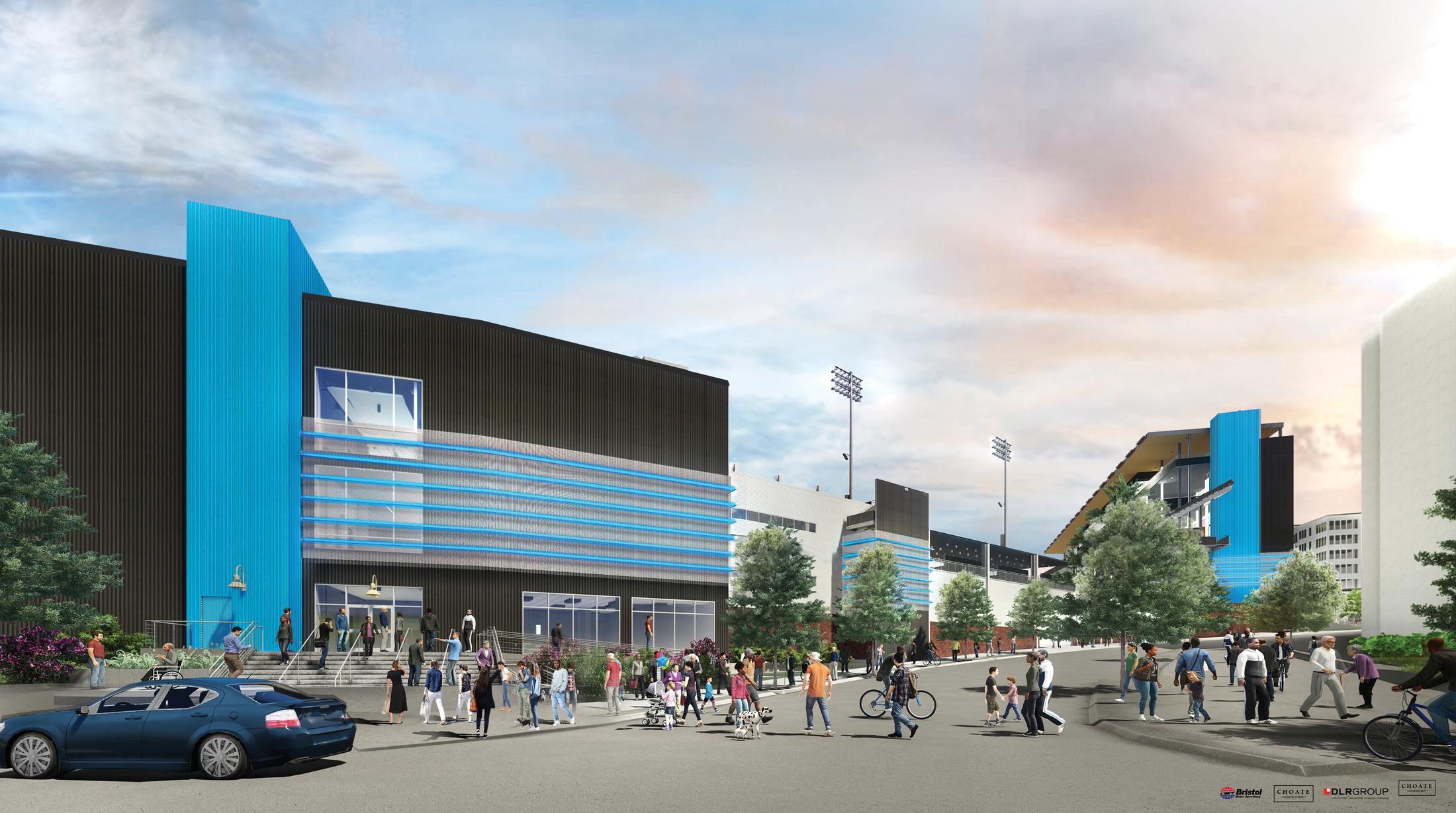 Rendering of the exterior concourse at the proposed Nashville Fairgrounds Speedway renovation