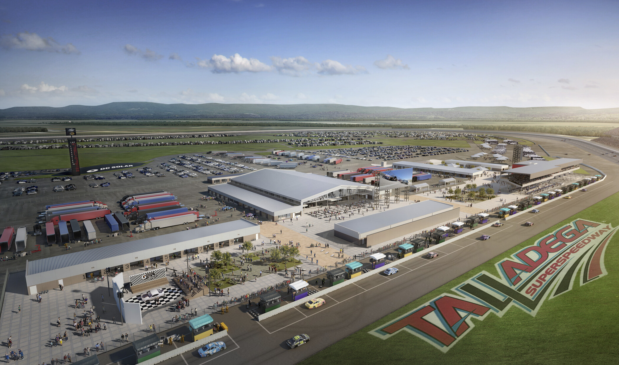Aerial view of the new nascar speedway at Talladega