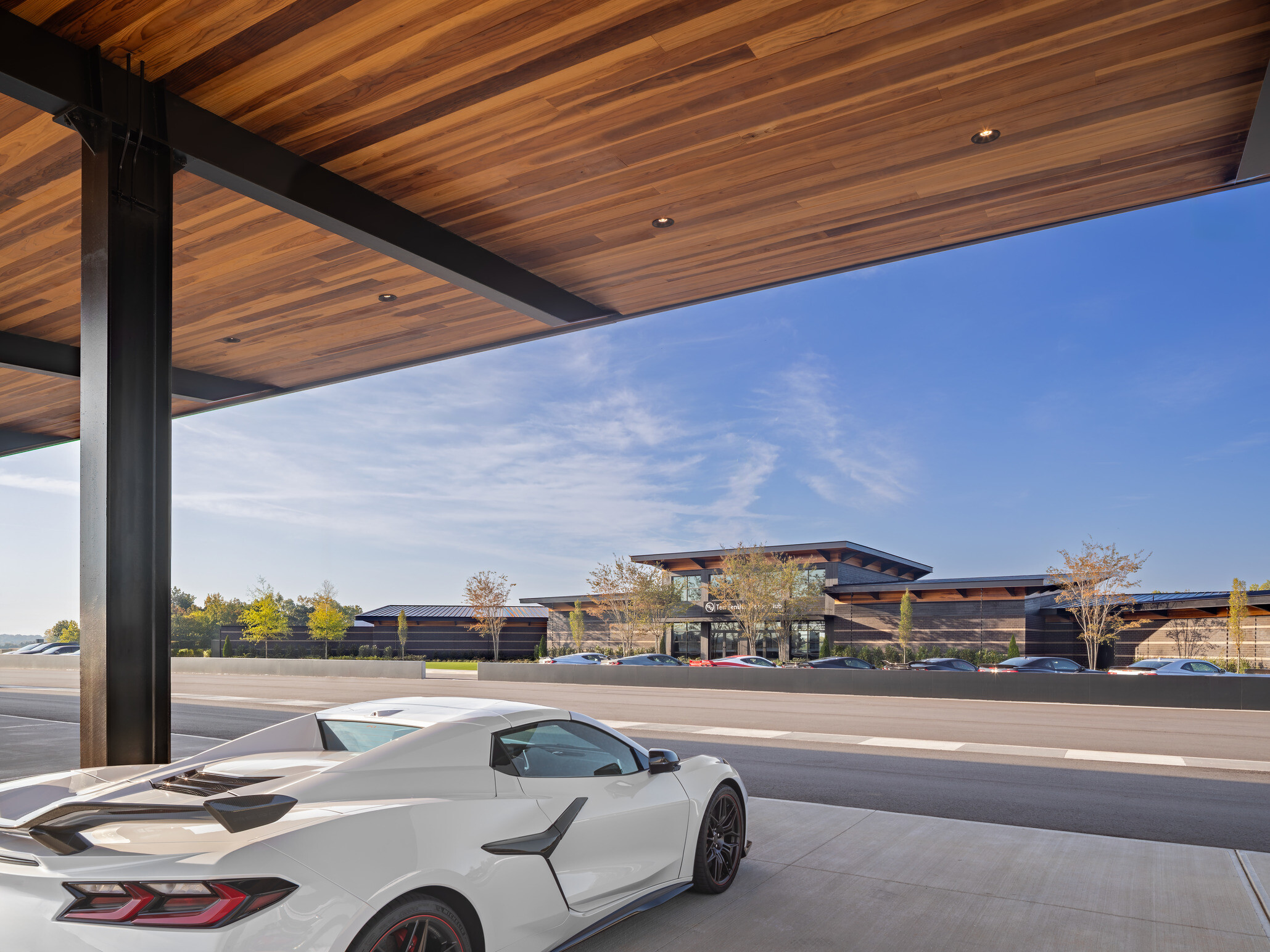 modern luxury sports car garage
