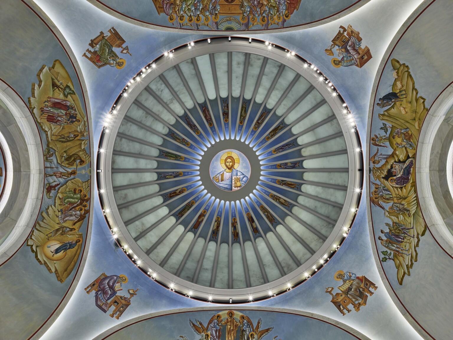 Ceiling of the Saint Nicholas Greek Orthodox Church in New York City showcasing intricate design and painting
