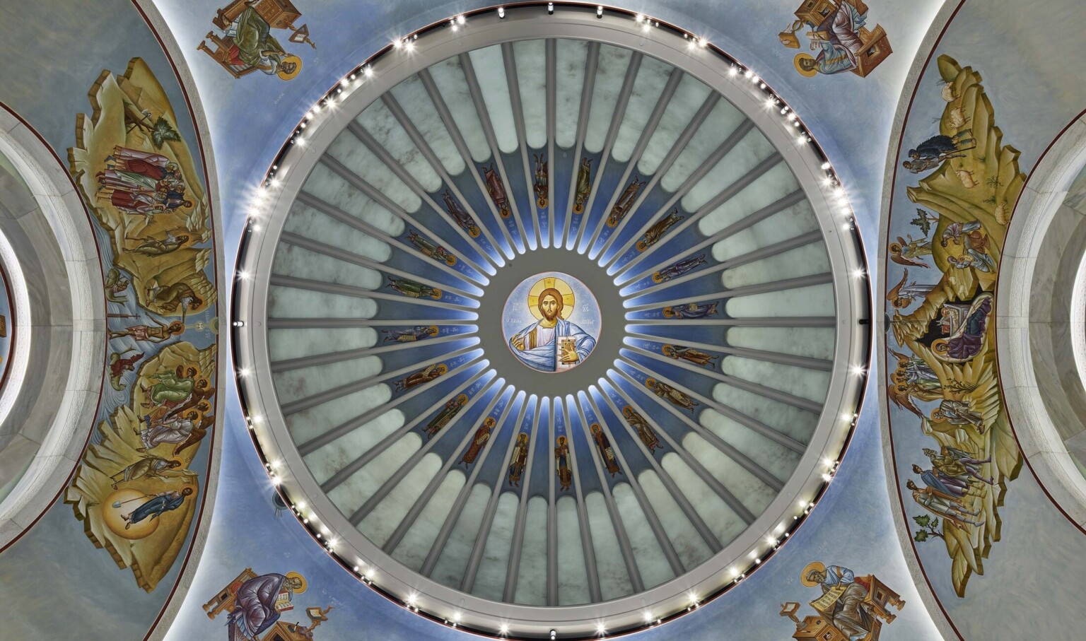 Ceiling of the Saint Nicholas Greek Orthodox Church in New York City showcasing intricate design and painting