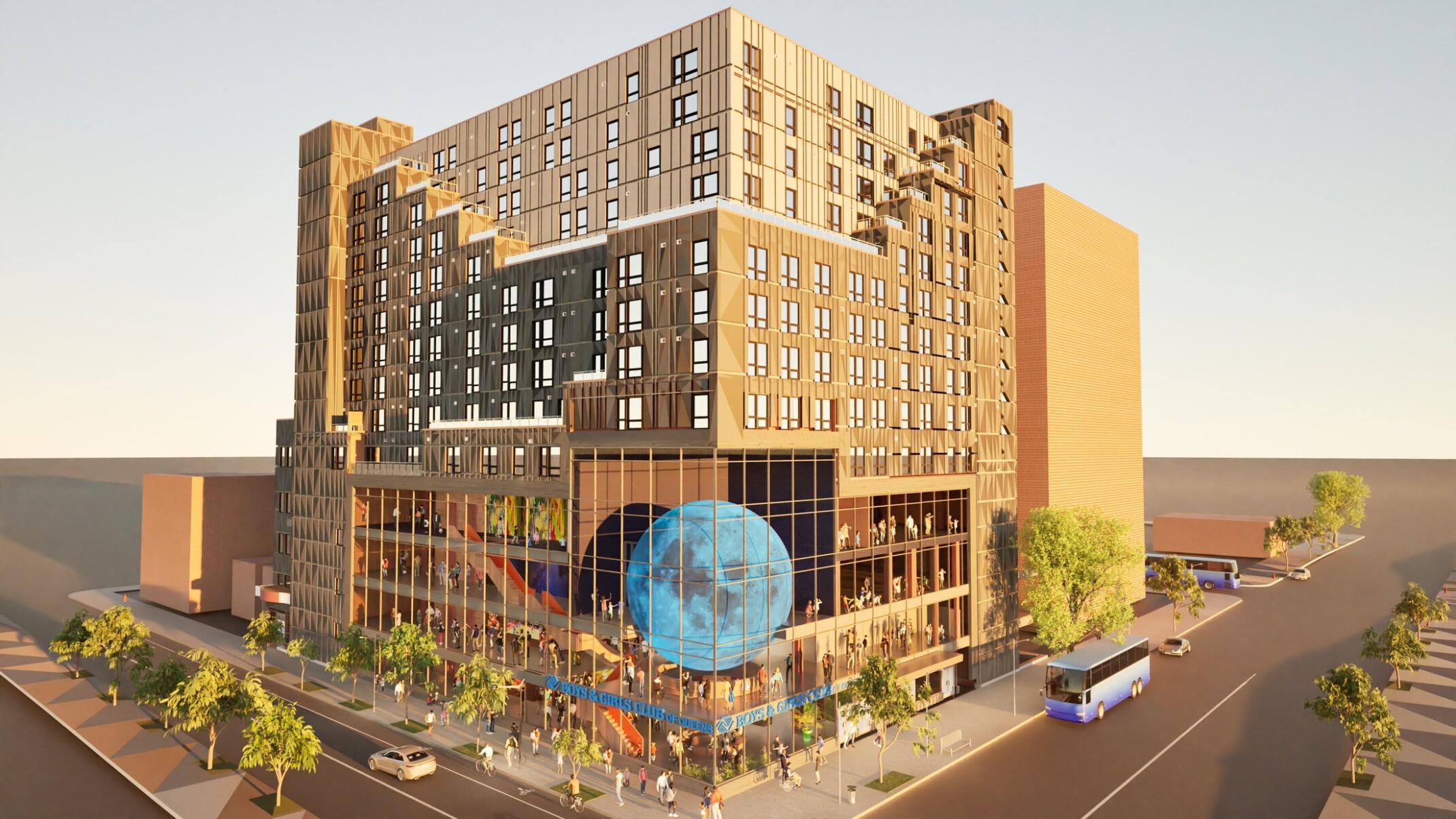 DLR Group NYC worked with Boys and Girls Club Queens along with Mega Group Development an Astoria based developer and general contractor to redesign the multistory facility