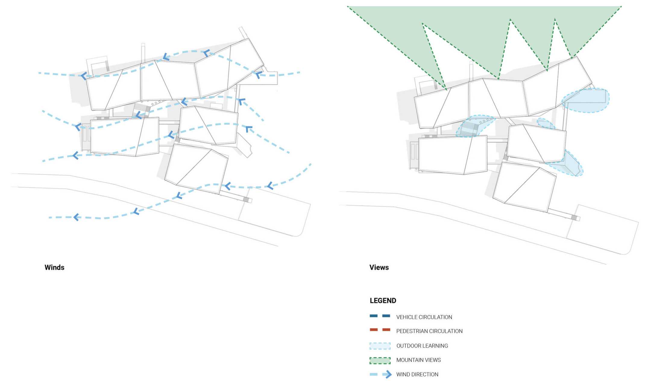 architectural forms showing water intake with lots of charts and data displays