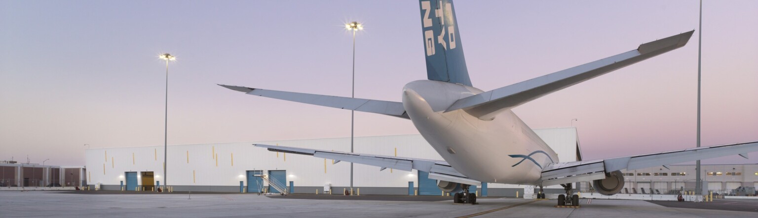 SFO airport, view at dusk