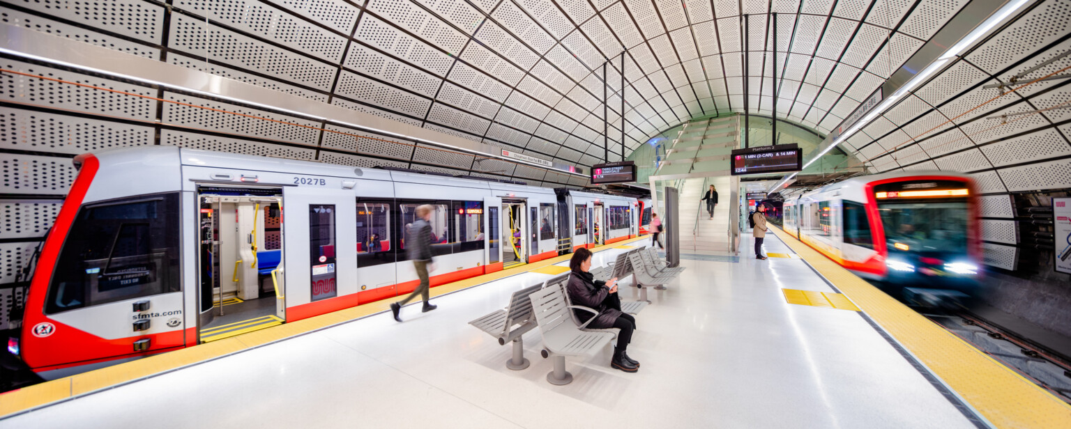 chinatown metro station, underground metro platform, modern and fast transportation in the city, city infrastructure