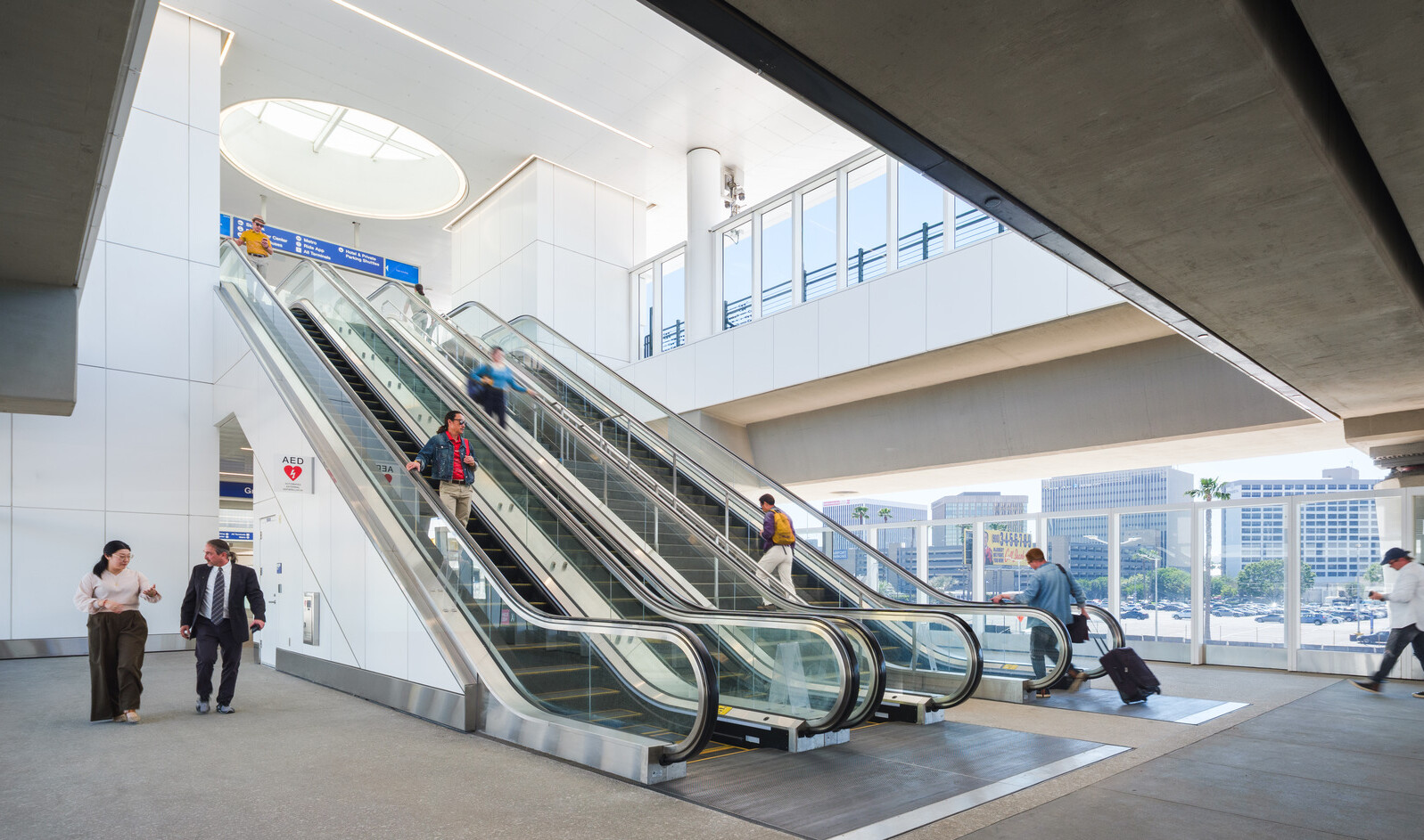 interior escalator in an airport