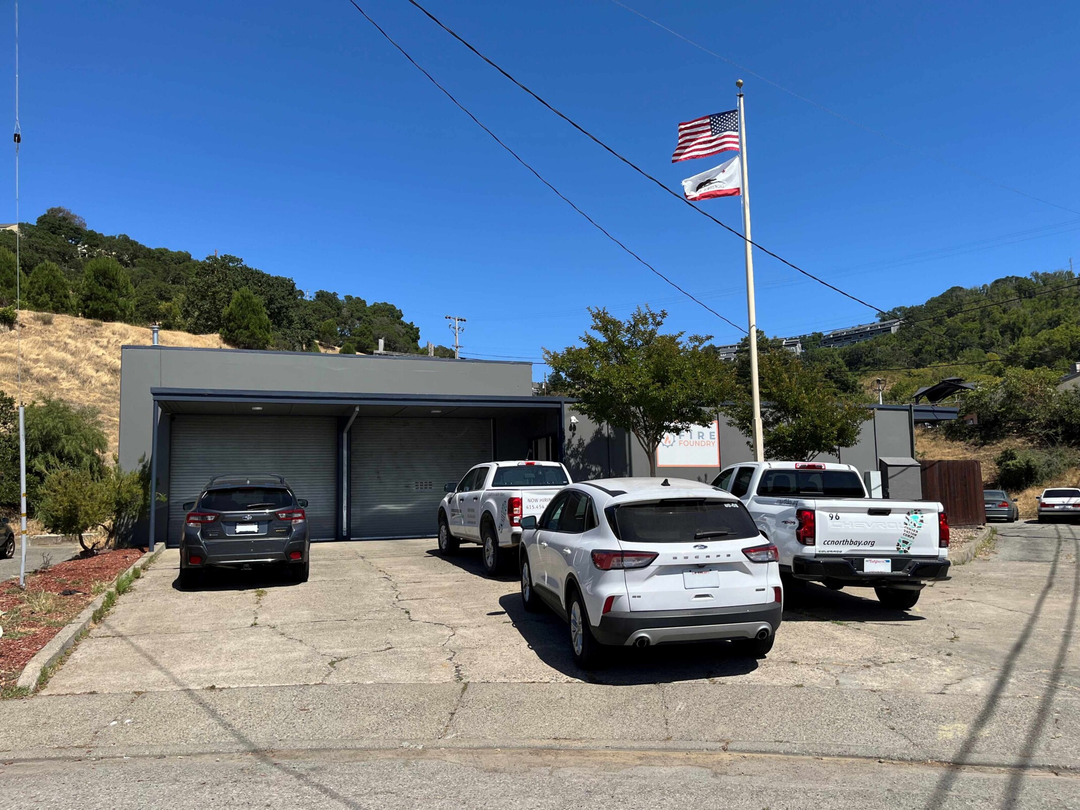 Street view of the City of San Rafael Fire Station before DLR Group’s redesign and new programing.