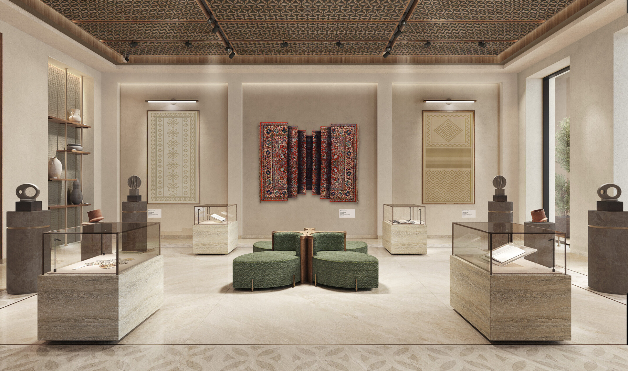 Walk through museum at a coastal hotel showcasing regional art pieces
