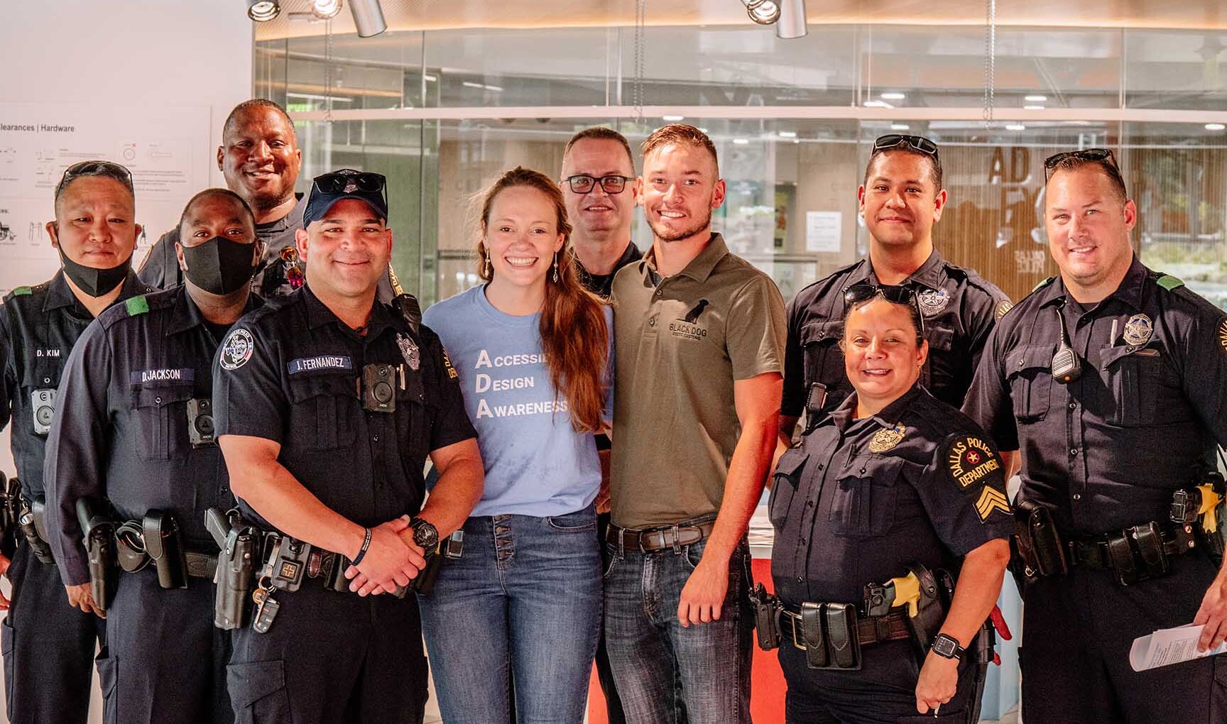 the ADA exhibit designer with dallas police officers