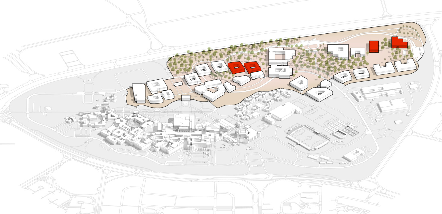 Facilities master plan rendering for higher education campus American University Cairo