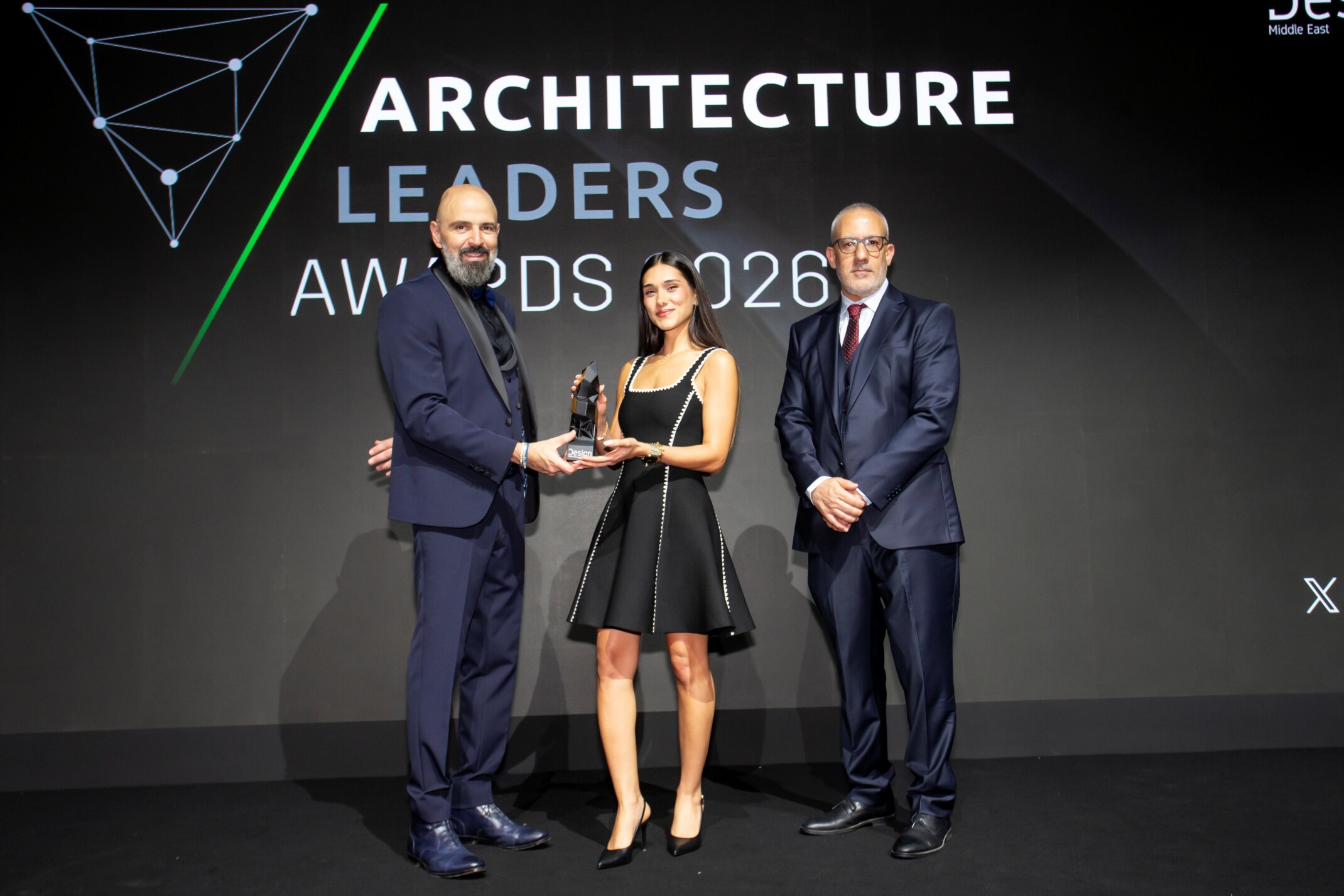 DLR Group Hana Abu Baker receiving her award for Emerging Architect of the Year