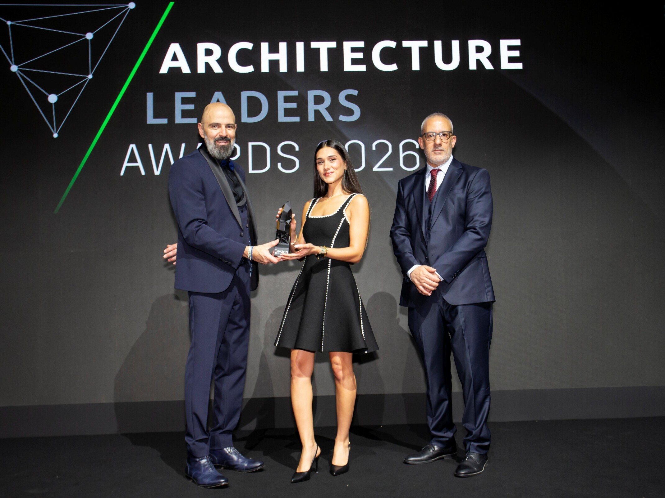 DLR Group Hana Abu Baker receiving her award for Emerging Architect of the Year