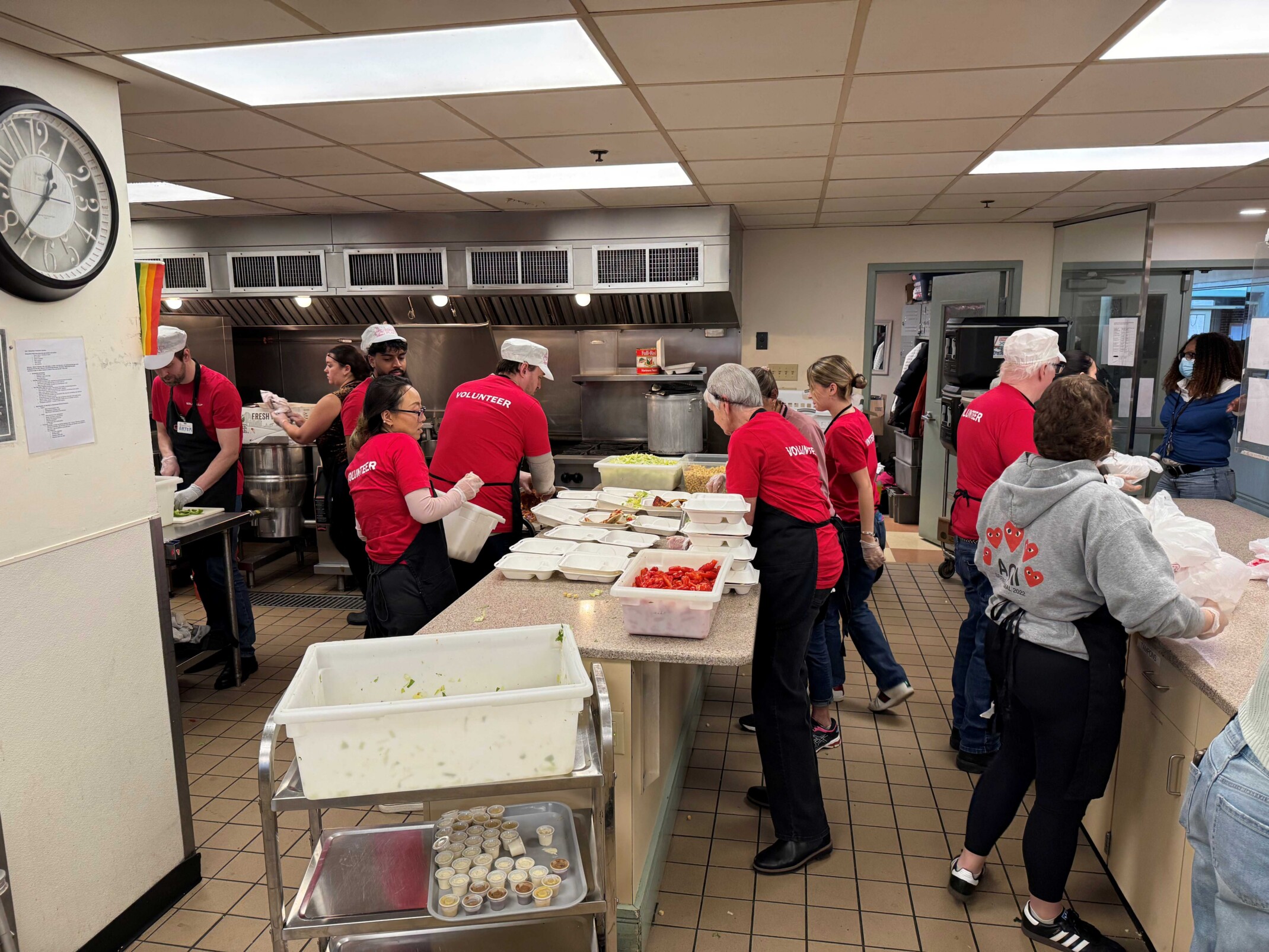 DLR Group employees packing produce