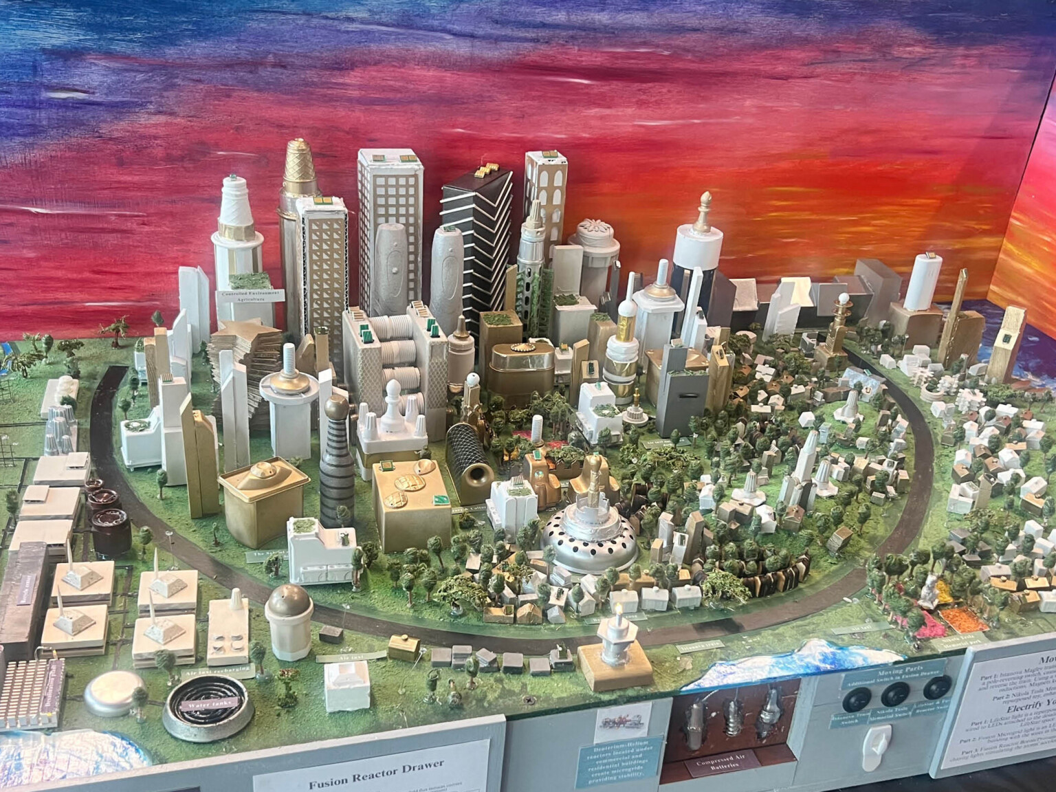 STEM student created model for Future City competition of 100% electrically powered city