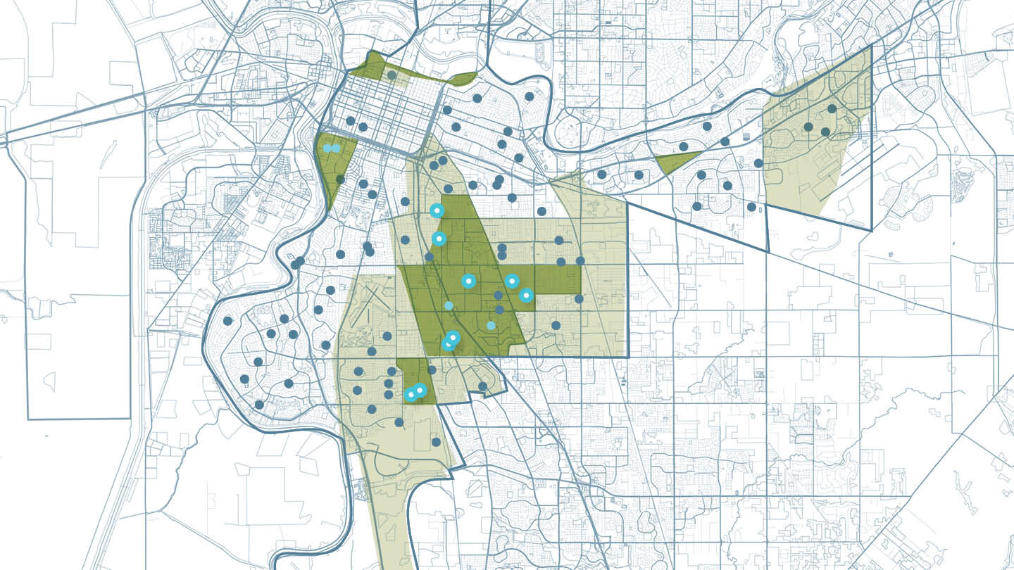 map rendering of Sacramento City Unified School District equity master plan
