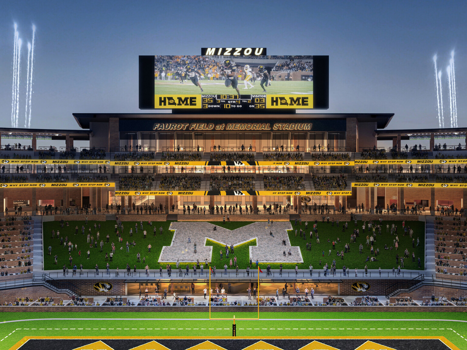 Rendering for planned improvement to the Mizzou football stadium North Endzone