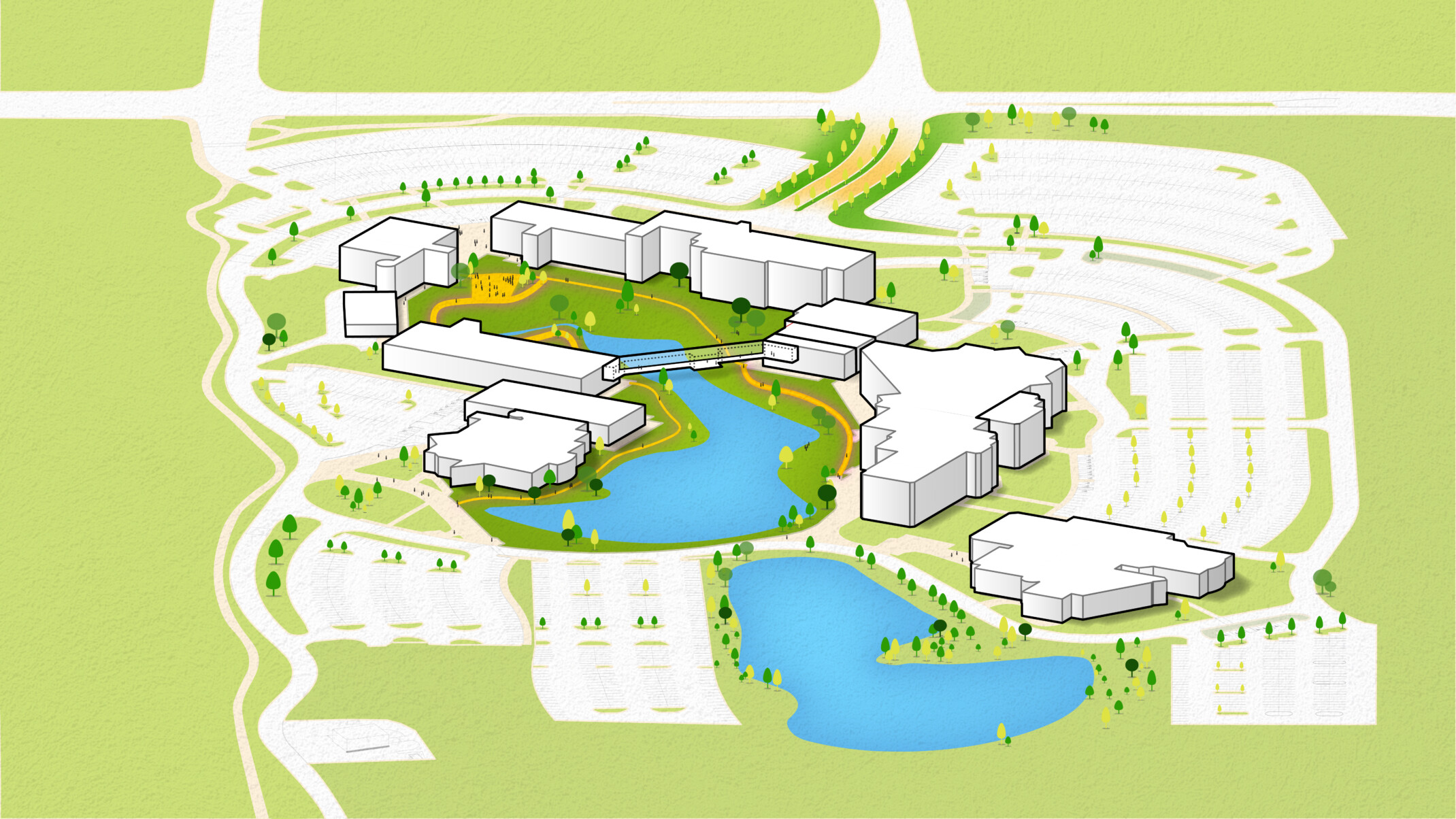 Facilities master plan rendering for Tulsa Community College campus