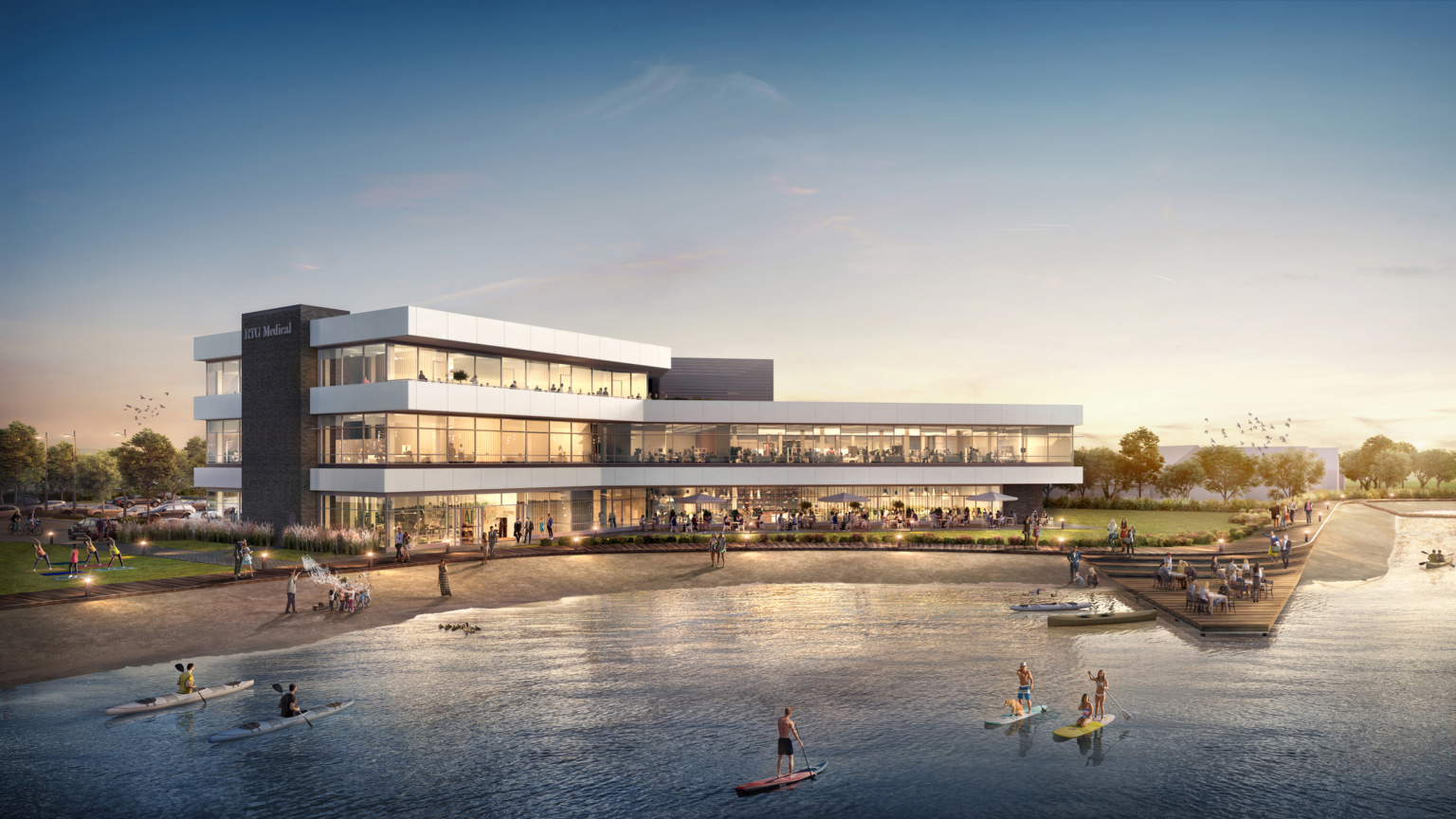 View of building from the water outside of RTG Medical Headquarters. View of building from the water outside of RTG Medical Headquarters.