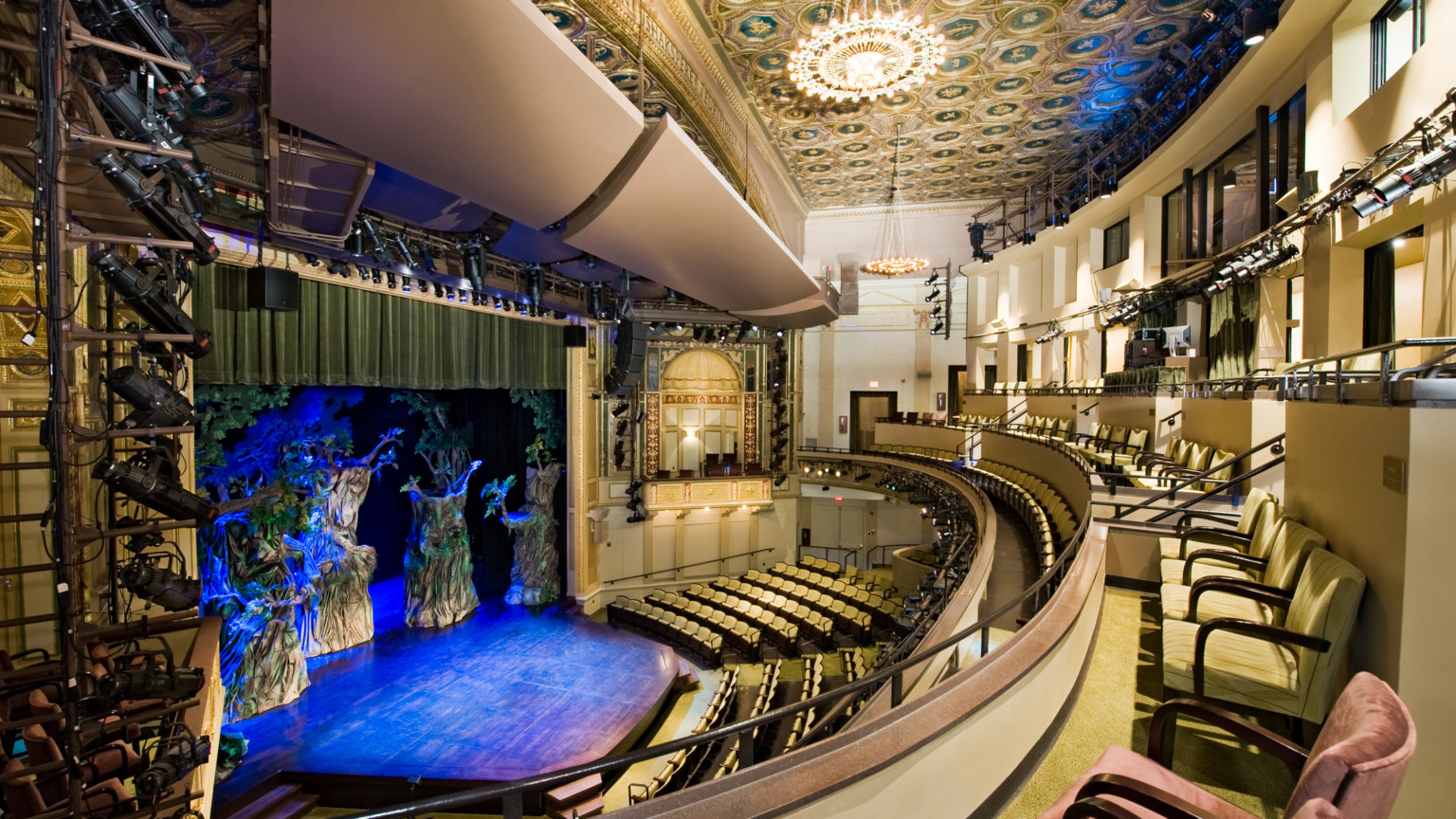 The Hanna Theater stage view from stage right. The Hanna Theater stage view from stage right.