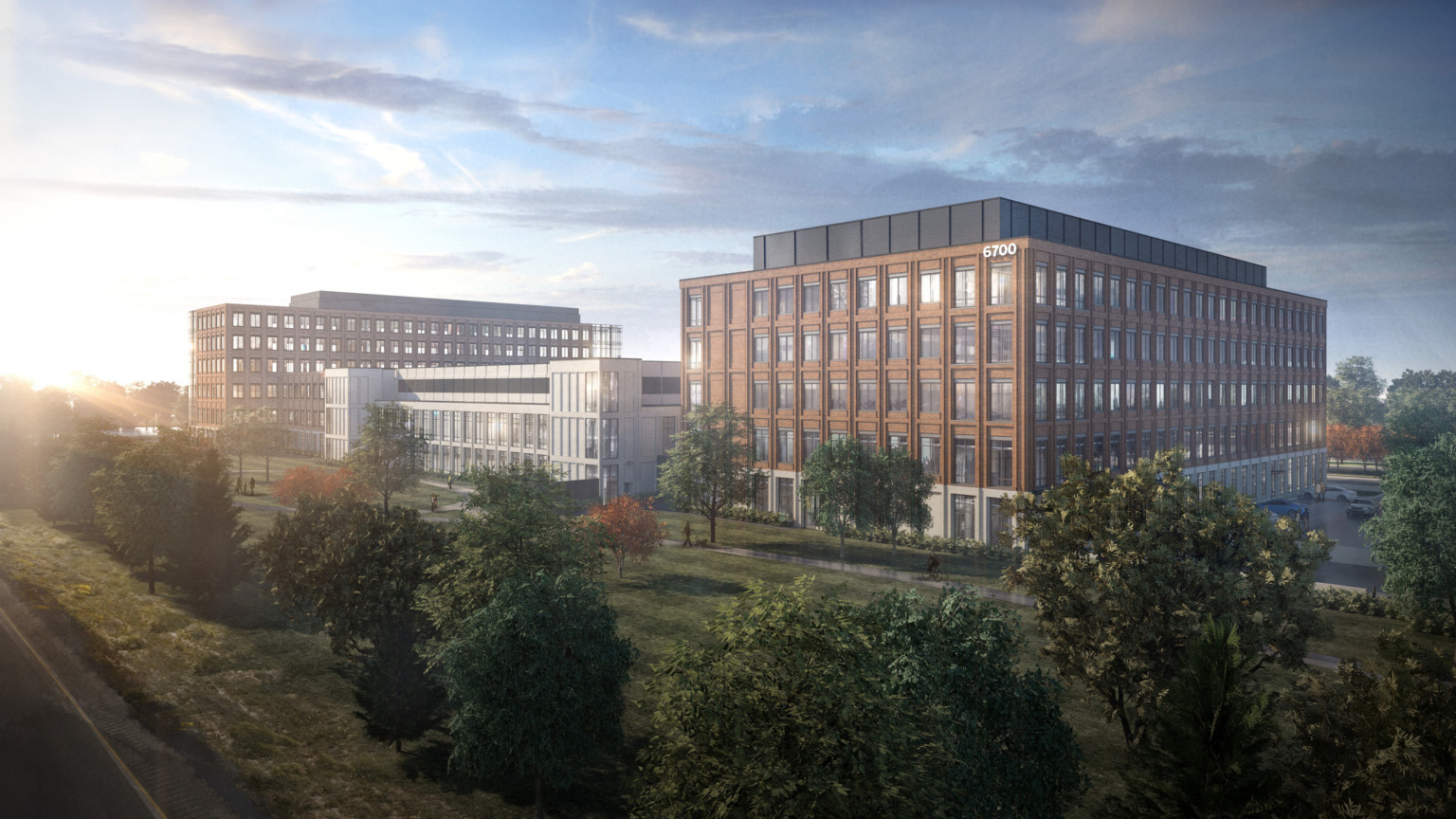 Rendering of exterior view of Ohio State University Wexner Medical Center Outpatient Care Facilities