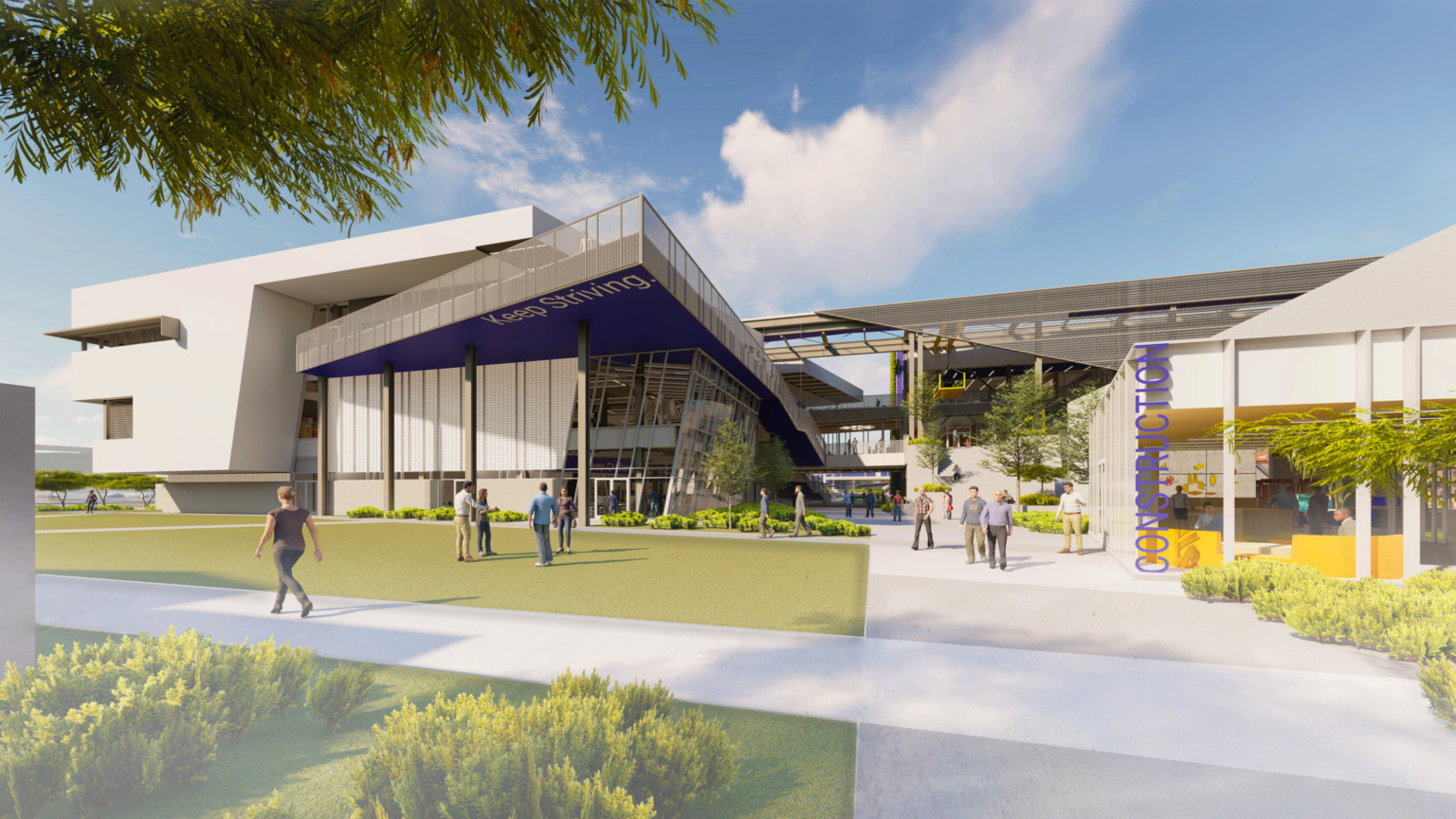 Pima Community College Center of Excellence for Applied Technology building exterior with angled outcrops and glass façade