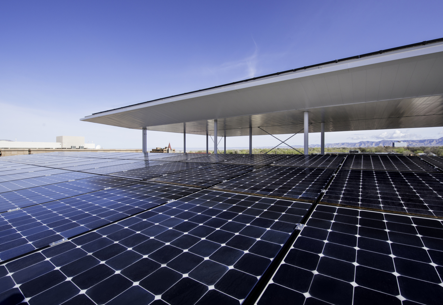 A solar array on the roof of the wayne aspinall federal building A solar array on the roof of the wayne aspinall federal building