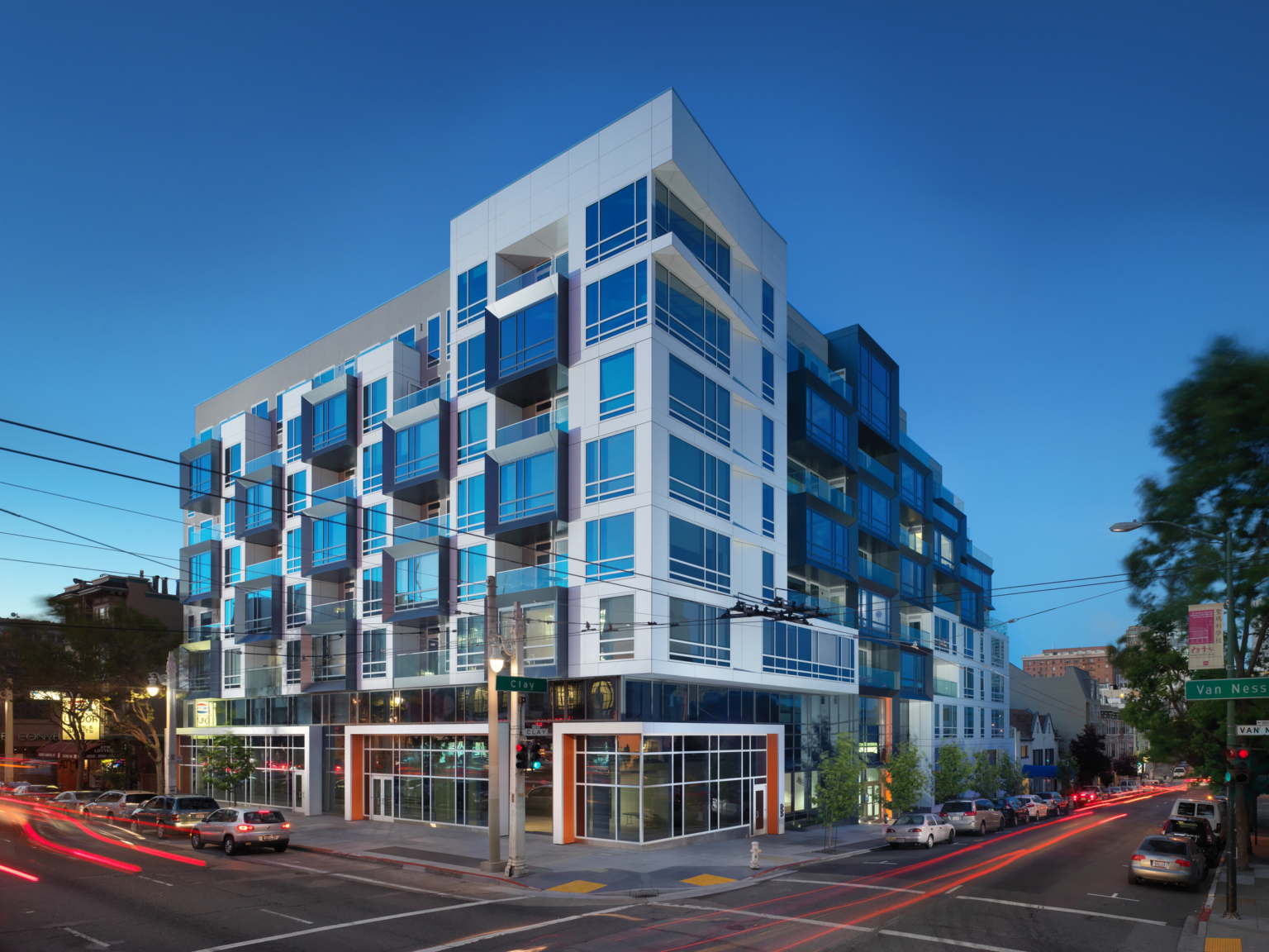 a street corner view of a modern urban building a street corner view of a modern urban building