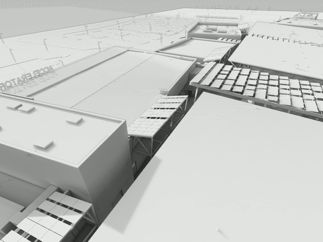 an overhead perspective of the digital model for Canyon View High School