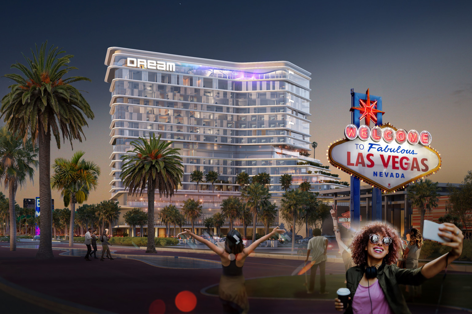 design concept for the dream hotel on the las vegas strip