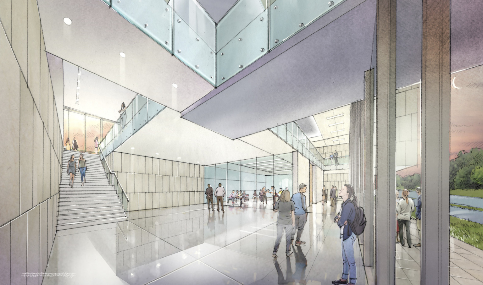 Interior conceptual design for Case Western Reserve University Maltz Performing Arts Center Expansion