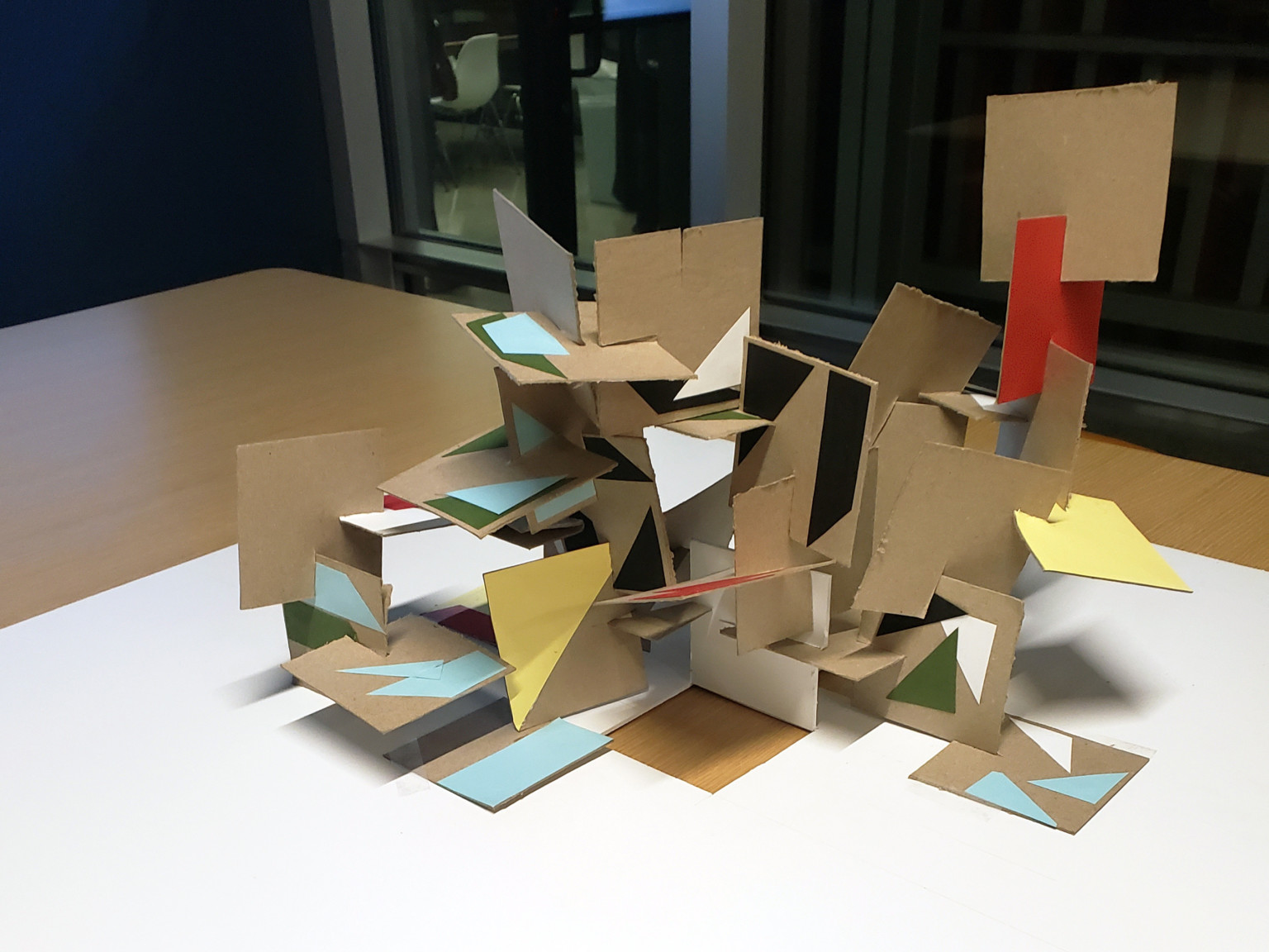 angular multicolor paper collage white background angular multicolor paper collage white background