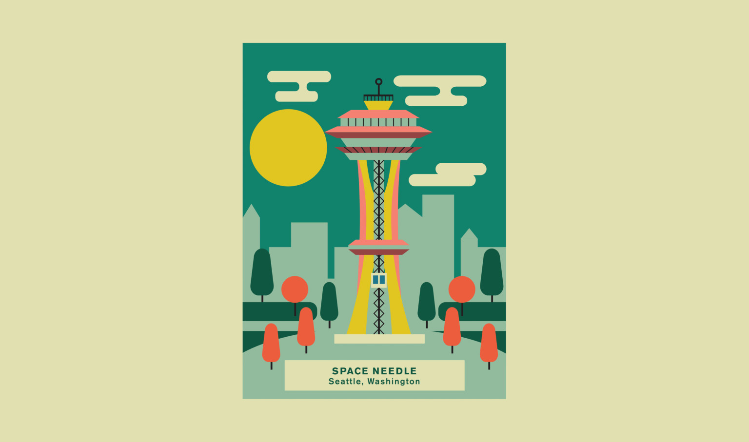 DLR Group Global Poster Series Seattle Space Needle